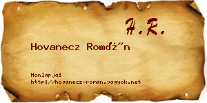 Hovanecz Román névjegykártya